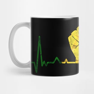 Black Power Fist Heartbeat Pride Strong Mug